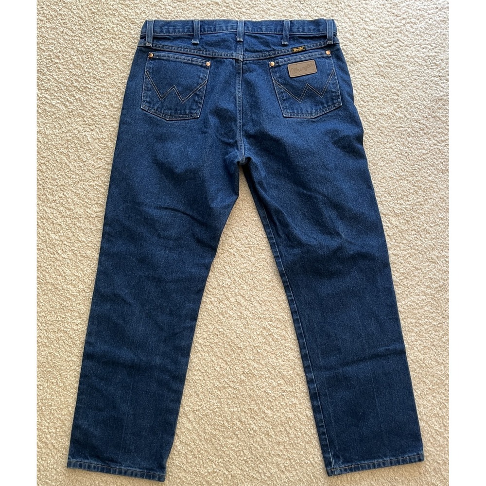 Wrangler 13MWZ Cowboy Cut Blue Denim Jeans Mens 38x30 Original Fit High Rise